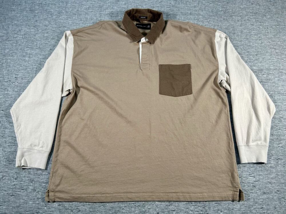 Abercrombie Fitch Polo Shirt Mens XXL Cotton Oversized Classic Corduroy Collar